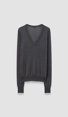 Grey Cashair V Neck Jumper - Joseph