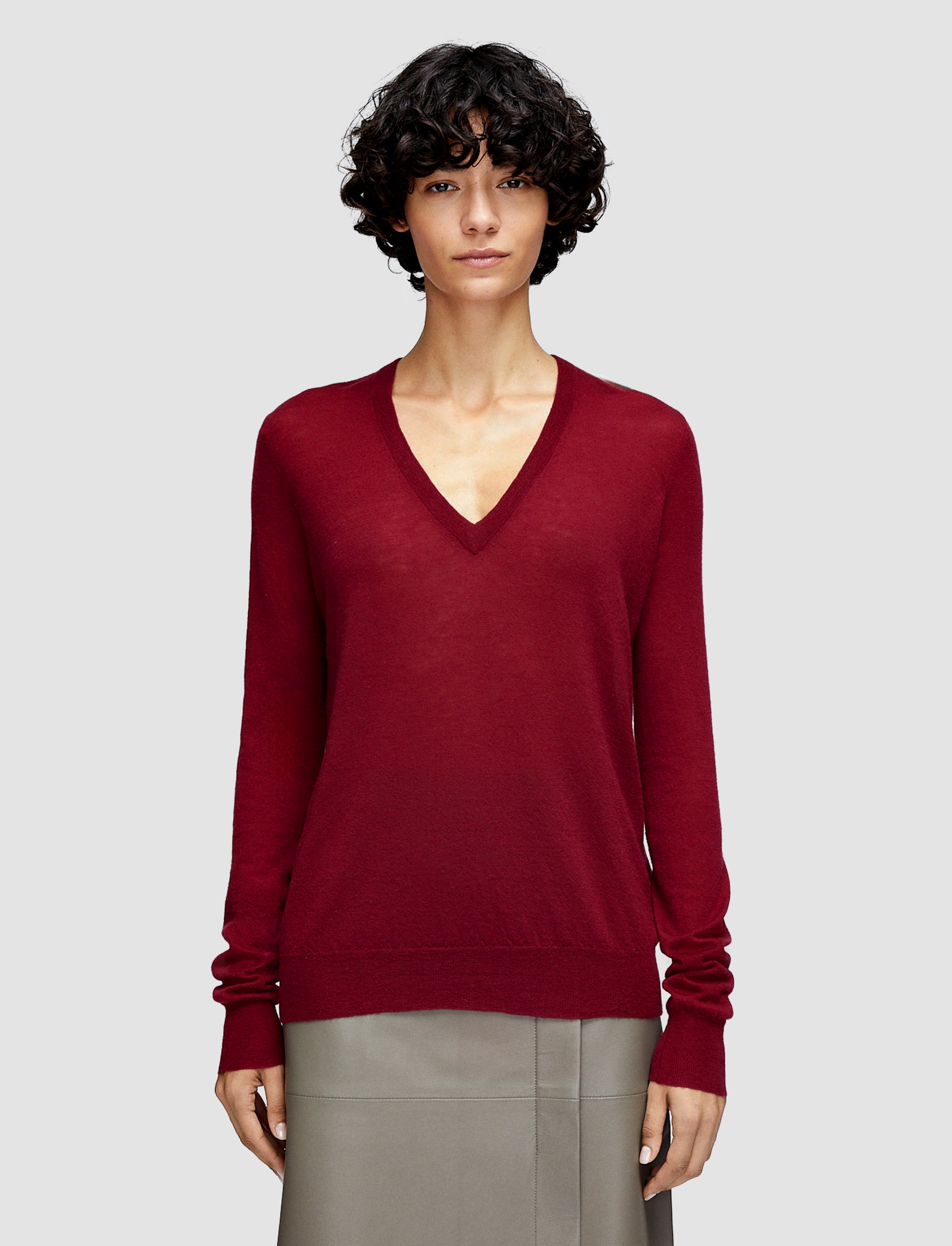 red-cashair-v-neck-jumper-JOSEPH