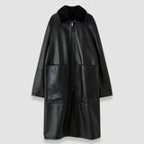 Black Caspian Soft Shearling Reversible Coat - Joseph