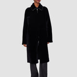 Black Caspian Soft Shearling Reversible Coat - Joseph