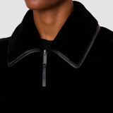 Black Caspian Soft Shearling Reversible Coat - Joseph