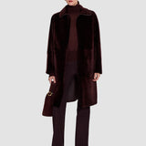 Purple Caspian Soft Shearling Reversible Coat - Joseph