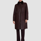 Purple Caspian Soft Shearling Reversible Coat - Joseph