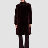 Purple Caspian Soft Shearling Reversible Coat - Joseph