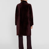 Purple Caspian Soft Shearling Reversible Coat - Joseph