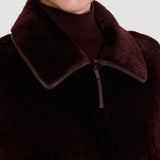 Purple Caspian Soft Shearling Reversible Coat - Joseph