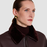 Purple Caspian Soft Shearling Reversible Coat - Joseph