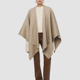 White Cassidy Double Face Cashmere Cape - Joseph