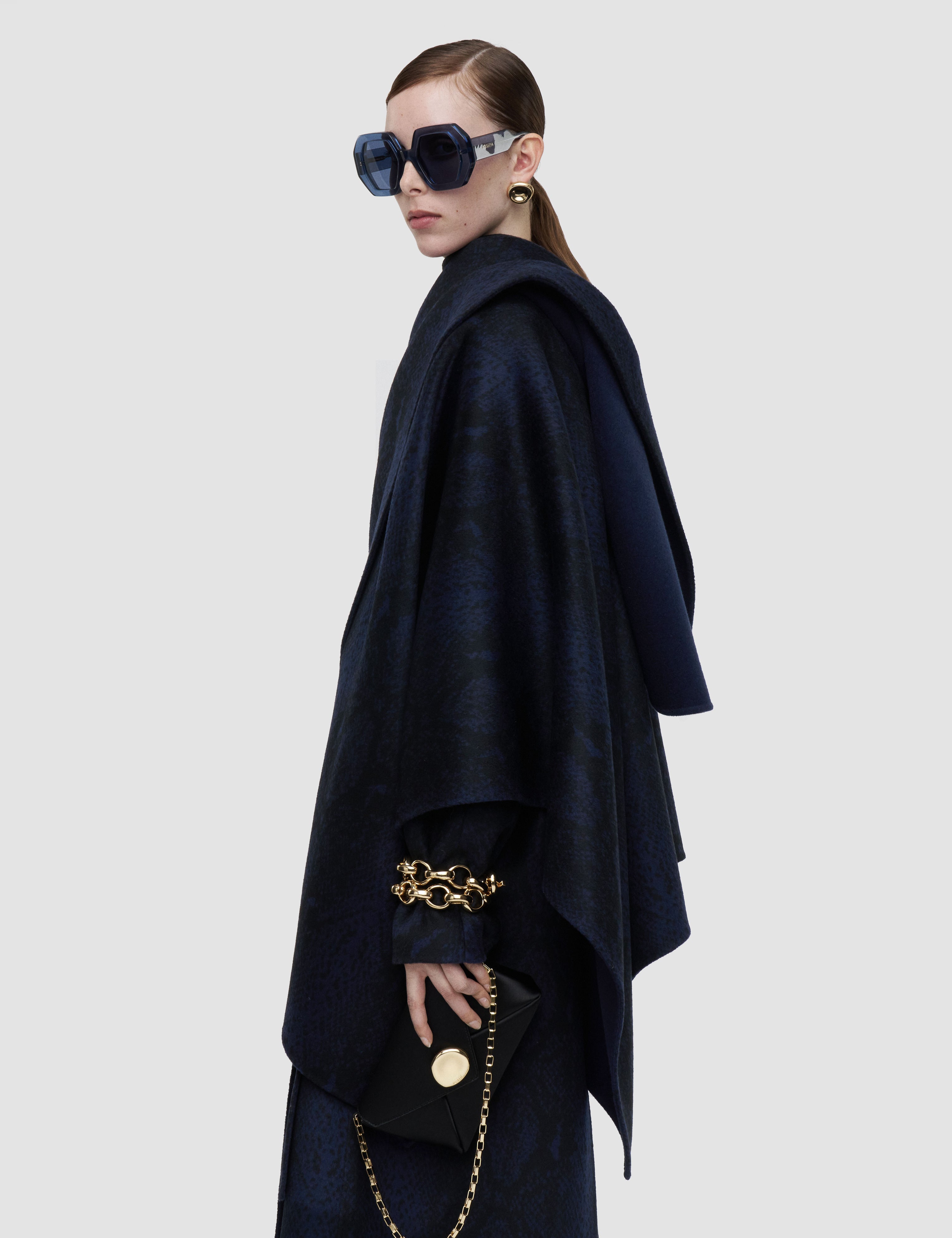 Blue Cassidy Double Face Snake Jacquard Scarf - Joseph