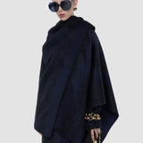 Blue Cassidy Double Face Snake Jacquard Scarf - Joseph