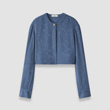 Blue Cece Leopard Jacquard Jacket - Joseph