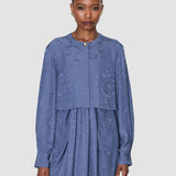 Blue Cece Leopard Jacquard Jacket - Joseph