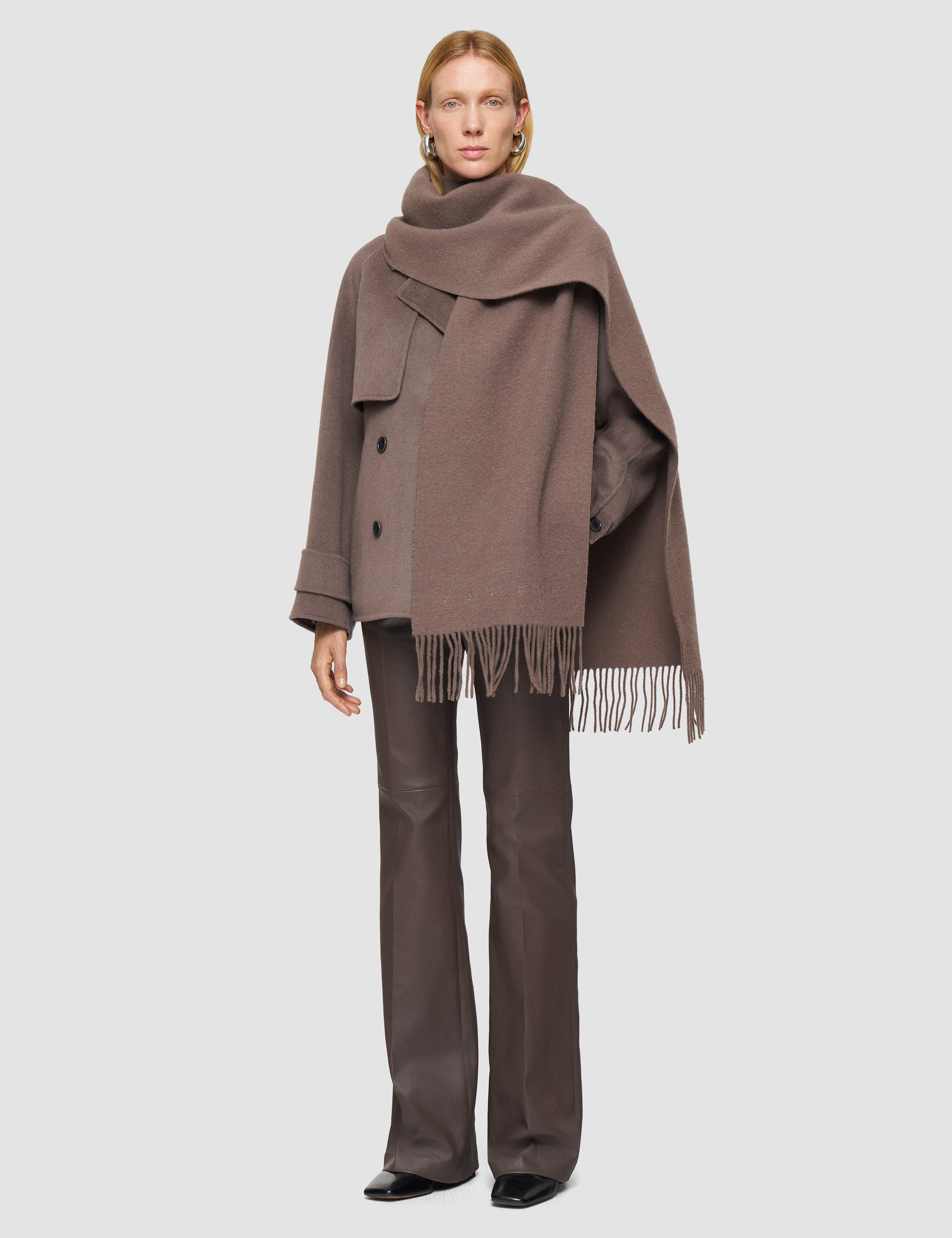 Brown Cecile Wool Scarf - Joseph