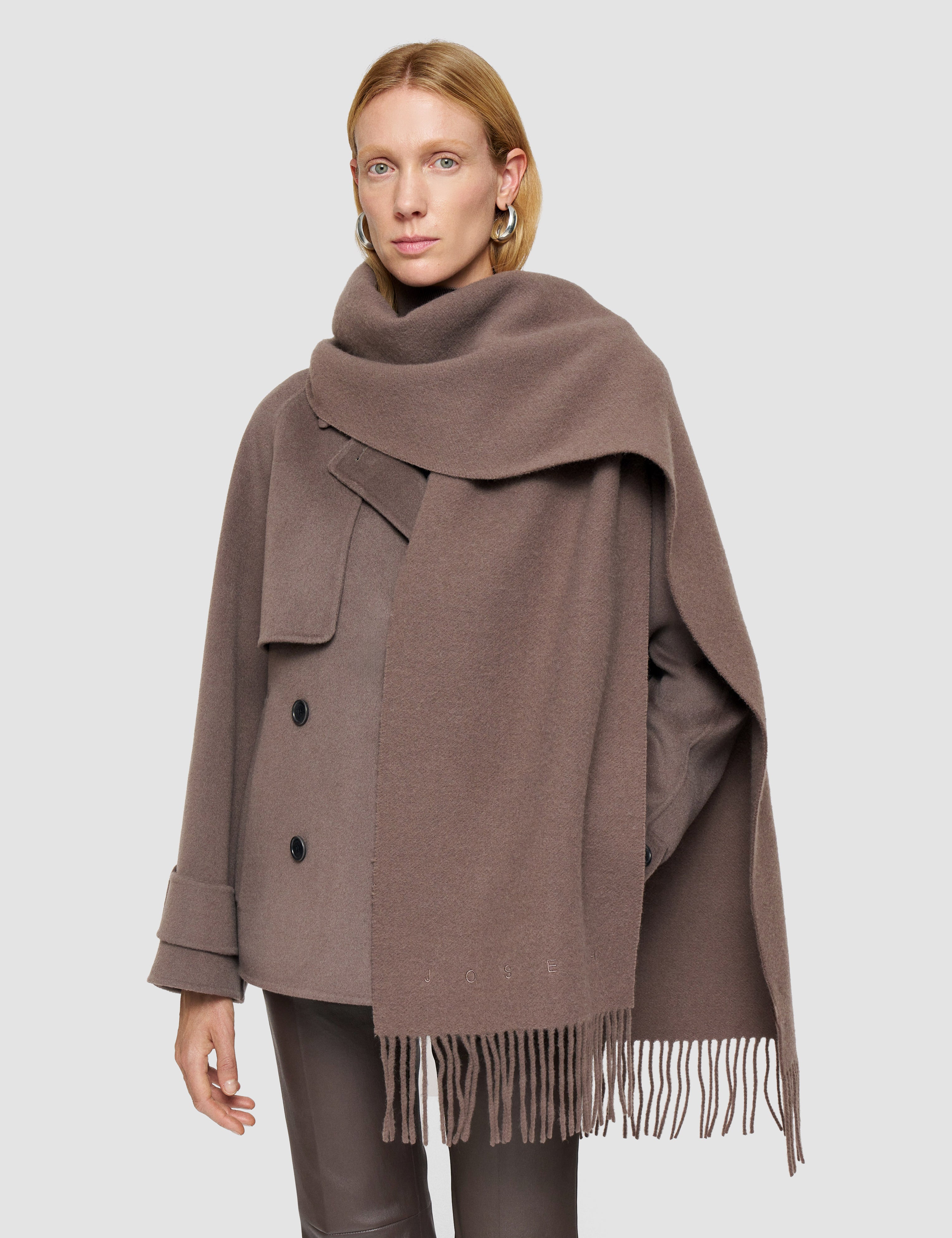 Brown Cecile Wool Scarf - Joseph
