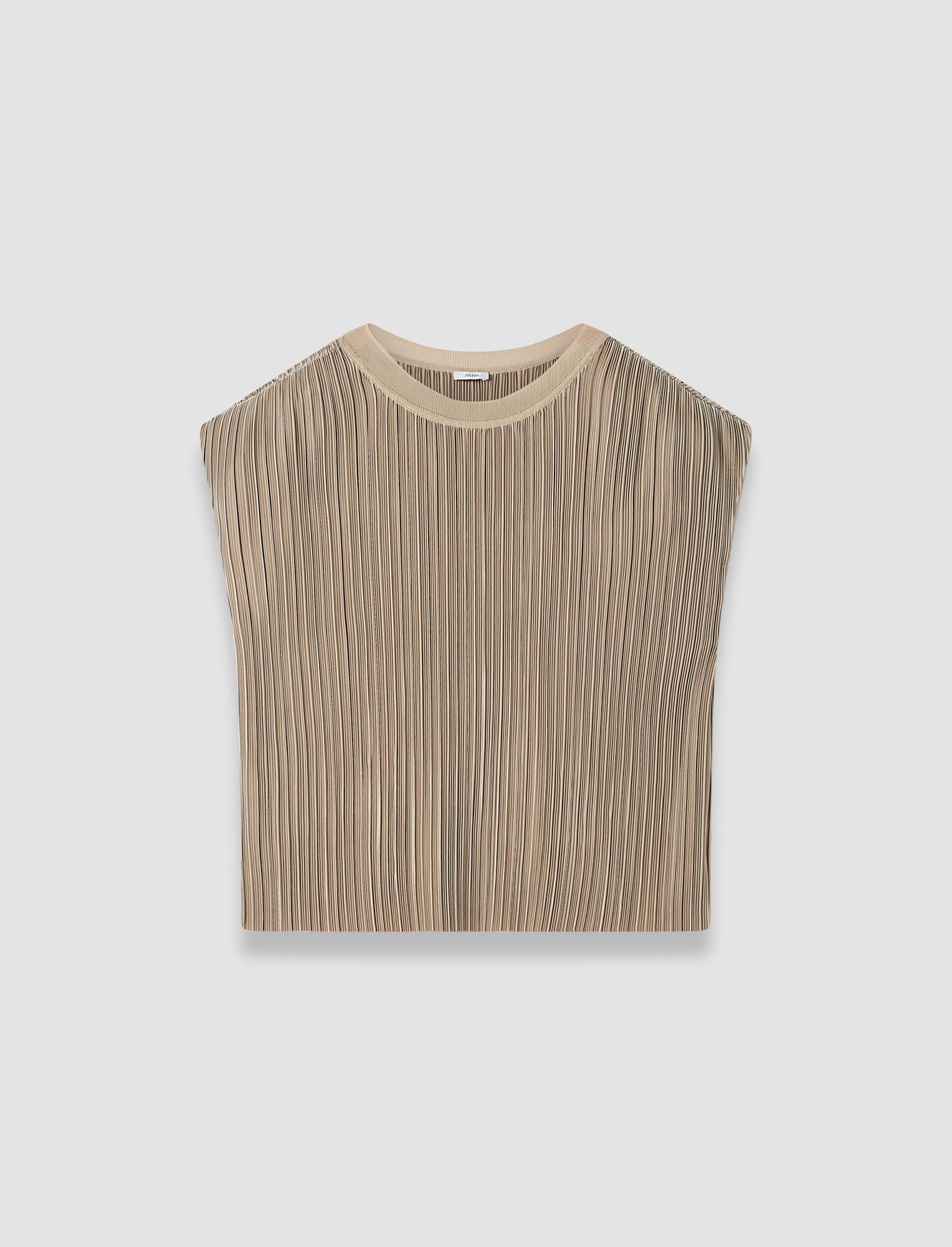 Cedre Pleated Satin Top in Beige | JOSEPH GB