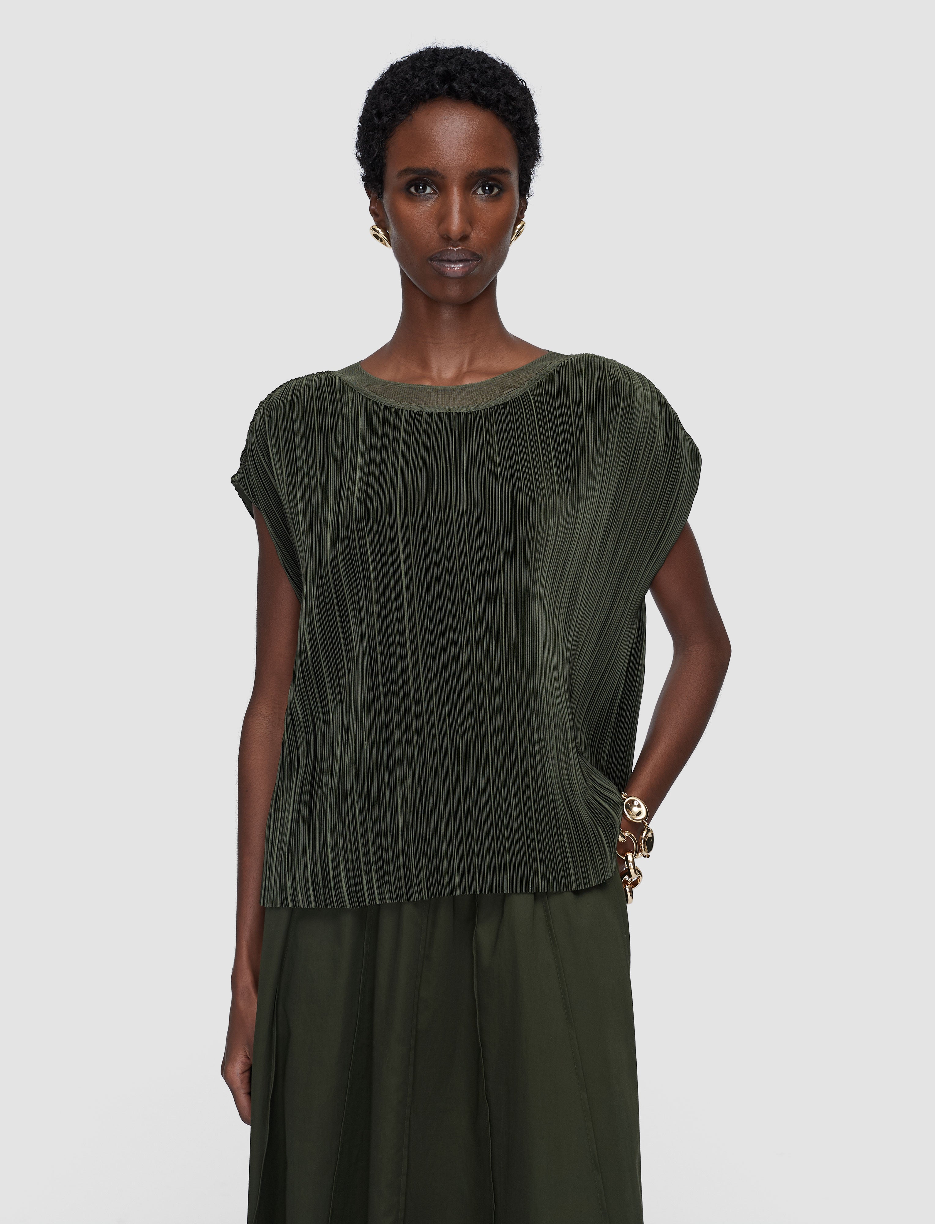 green-cedre-pleated-satin-top-JOSEPH