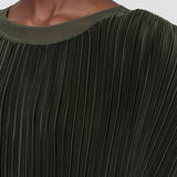 Green Cedre Pleated Satin Top - Joseph