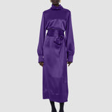 Purple Cels Double Satin Dress - Joseph