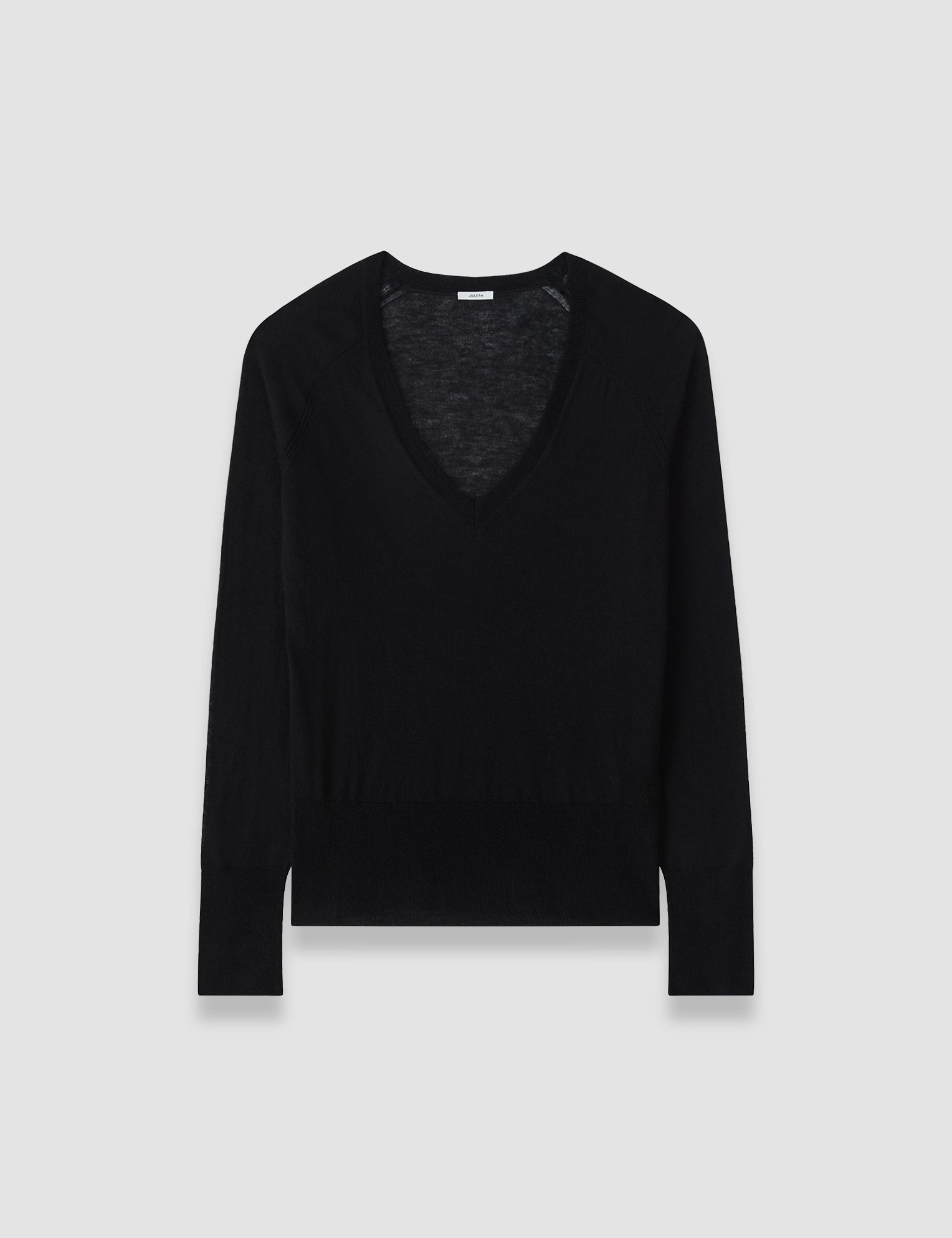 Black Cetus Cashair V Neck Jumper - Joseph