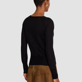 Black Cetus Cashair V Neck Jumper - Joseph