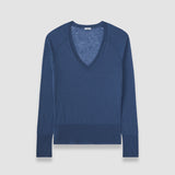 Blue Cetus Cashair V Neck Jumper - Joseph