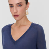 Blue Cetus Cashair V Neck Jumper - Joseph