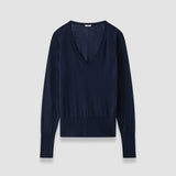 Blue Cetus Cashair V Neck Jumper - Joseph