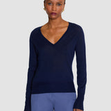 Blue Cetus Cashair V Neck Jumper - Joseph
