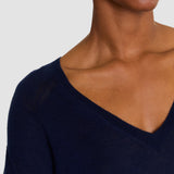 Blue Cetus Cashair V Neck Jumper - Joseph