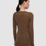 Brown Cetus Cashair V Neck Jumper - Joseph