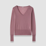 Purple Cetus Cashair V Neck Jumper - Joseph