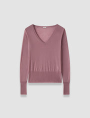 Purple Cetus Cashair V Neck Jumper - Joseph