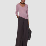 Purple Cetus Cashair V Neck Jumper - Joseph