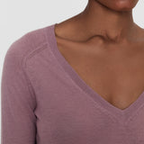 Purple Cetus Cashair V Neck Jumper - Joseph