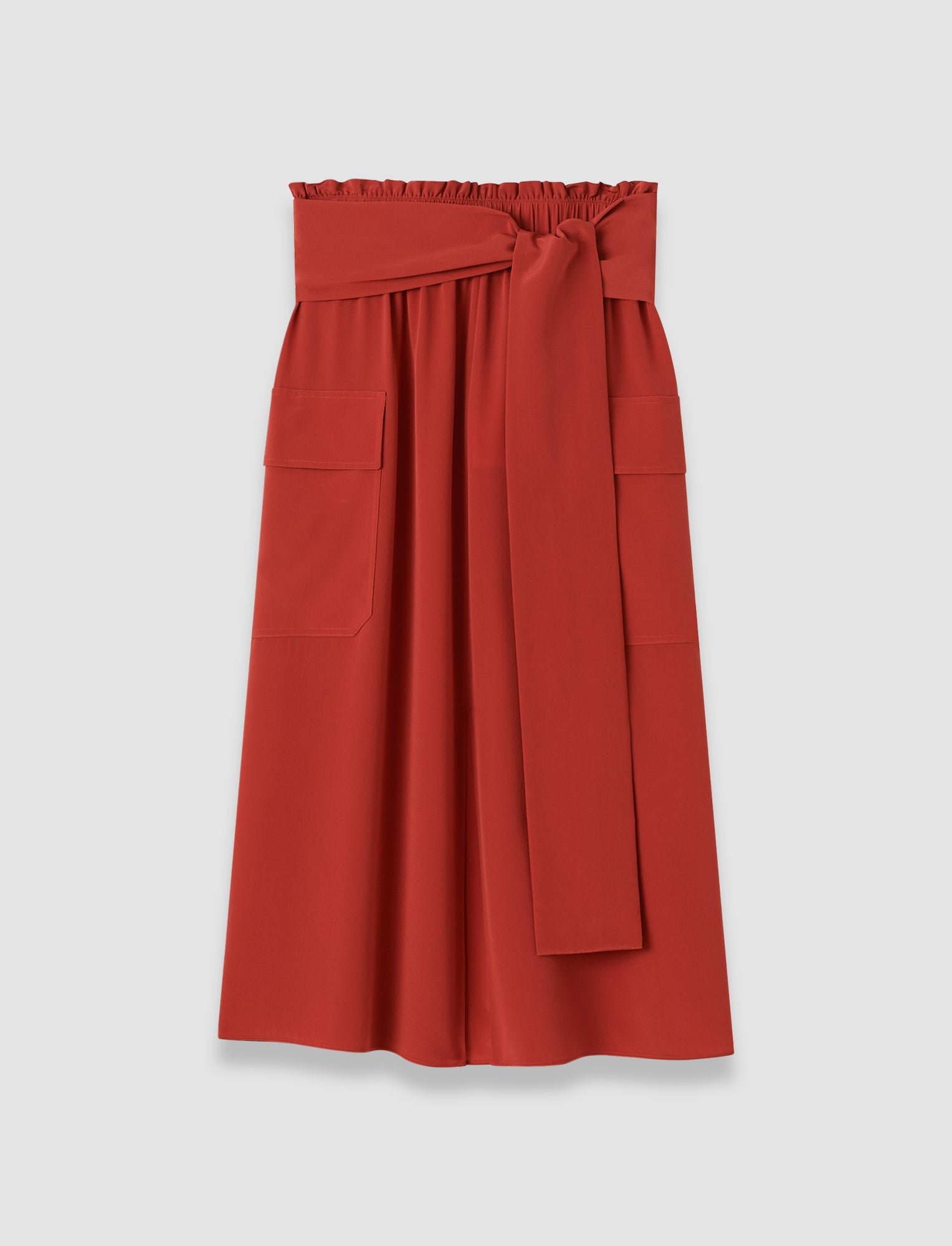 赤-charai-crepe-de-soie-silk-スカート-JOSEPH