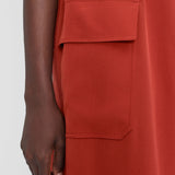 Red Charai Crepe de Soie Silk Skirt - Joseph
