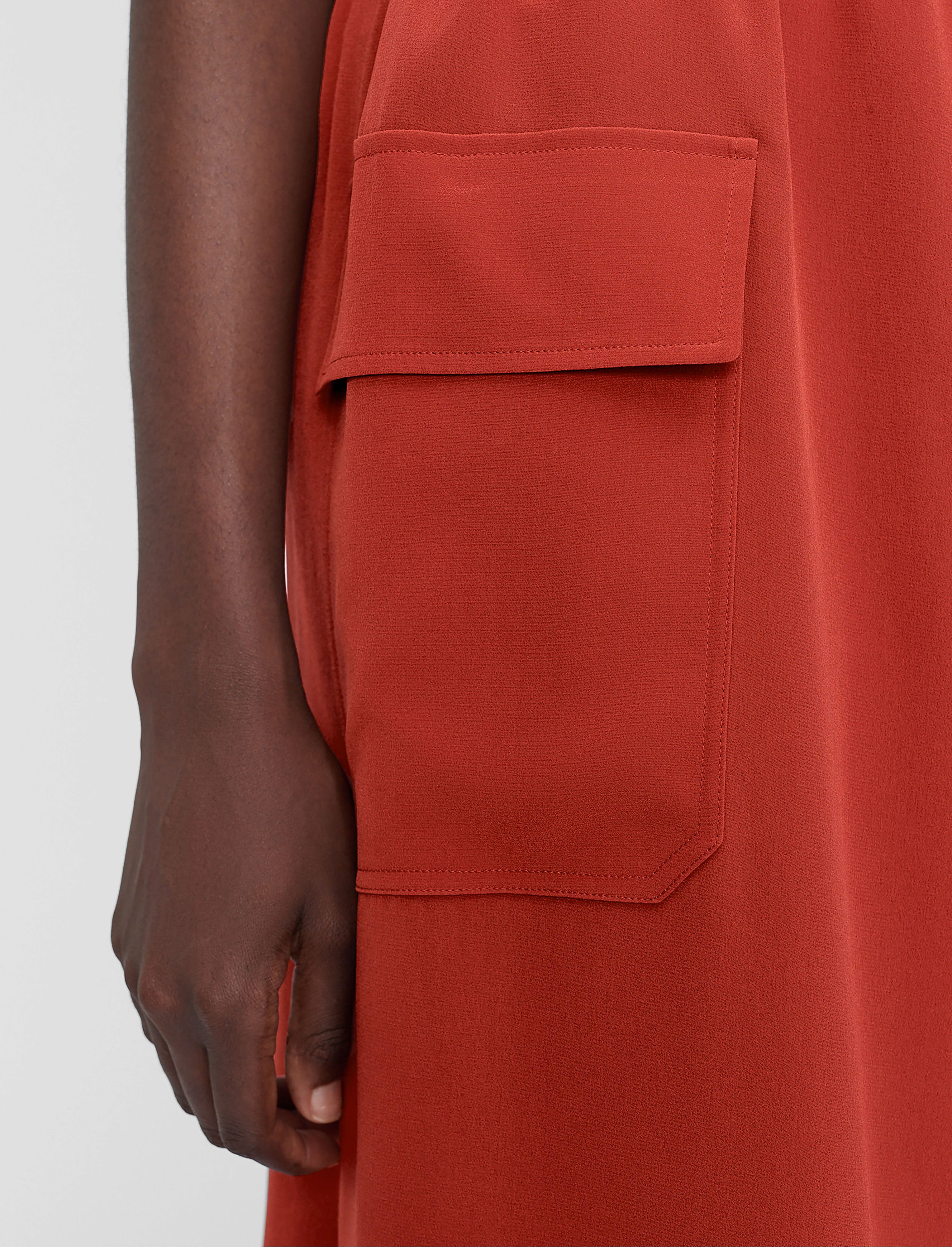 赤-charai-crepe-de-soie-silk-スカート-JOSEPH