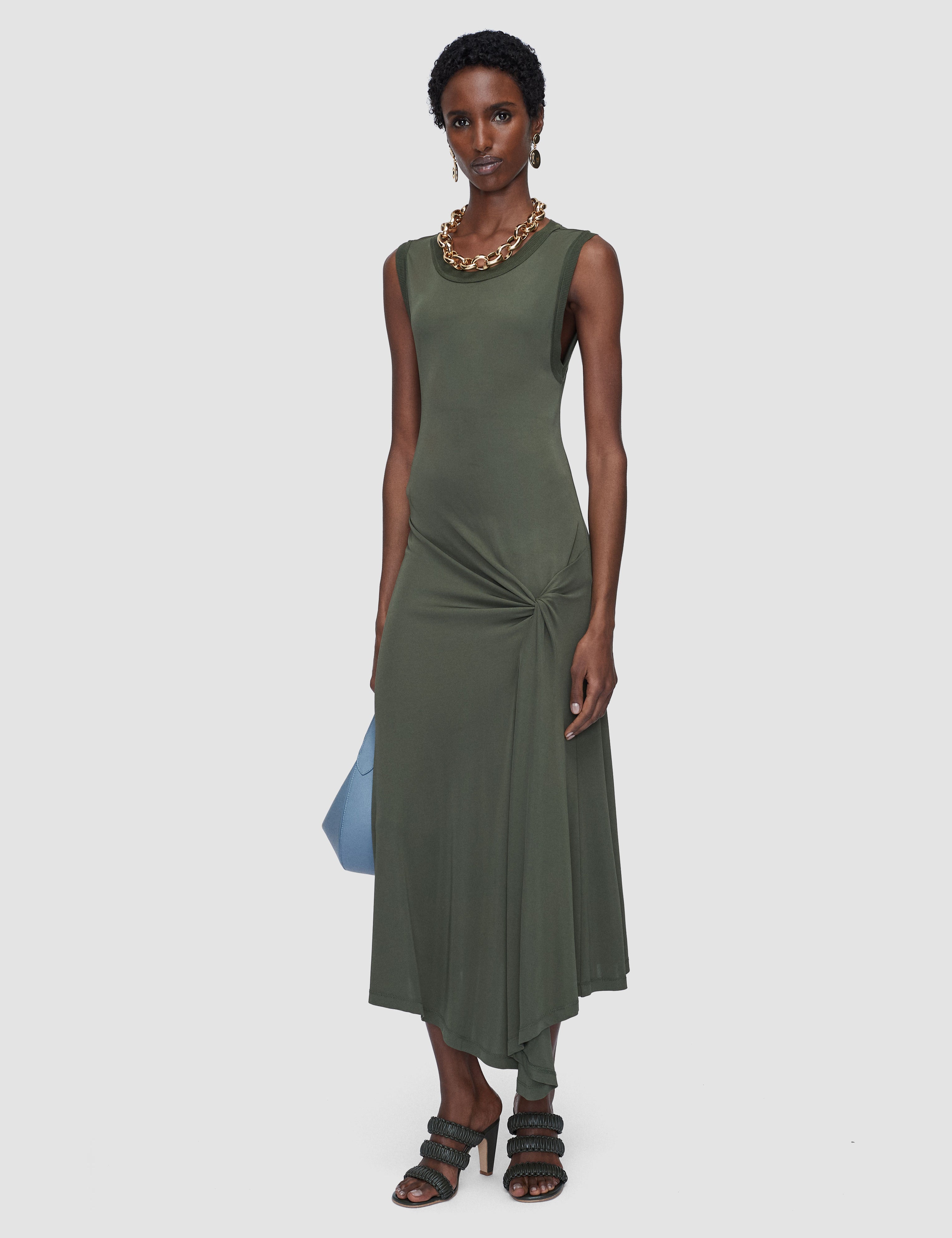Cheikh Fluid Jersey Dress in Green | JOSEPH AT Cheikh Fluid Jersey Dress in Green | JOSEPH AT