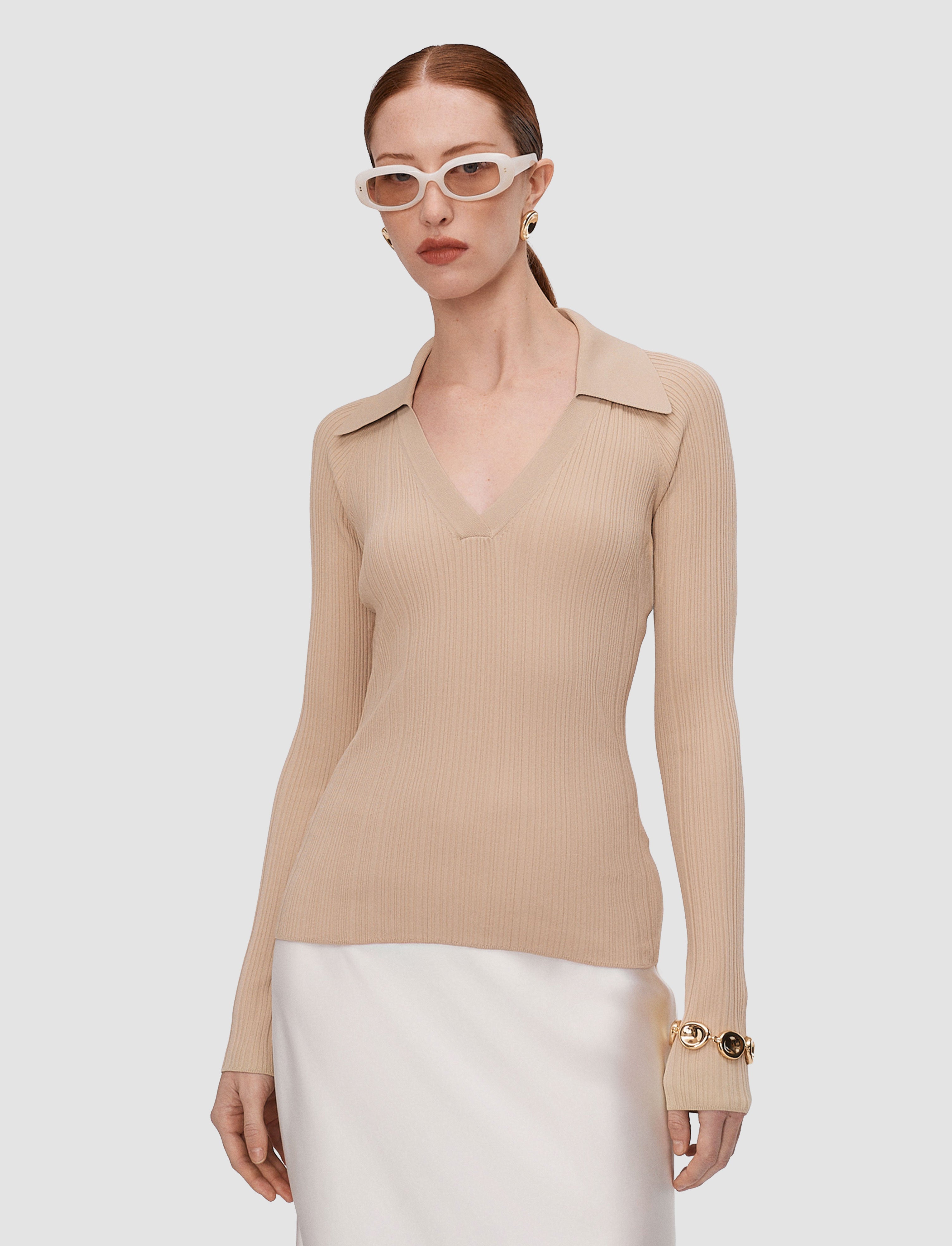 beige-top-chelia-en-maille-plissee-JOSEPH