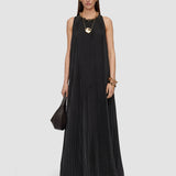 Black Chenes Silk Blend Pleated Dress - Joseph