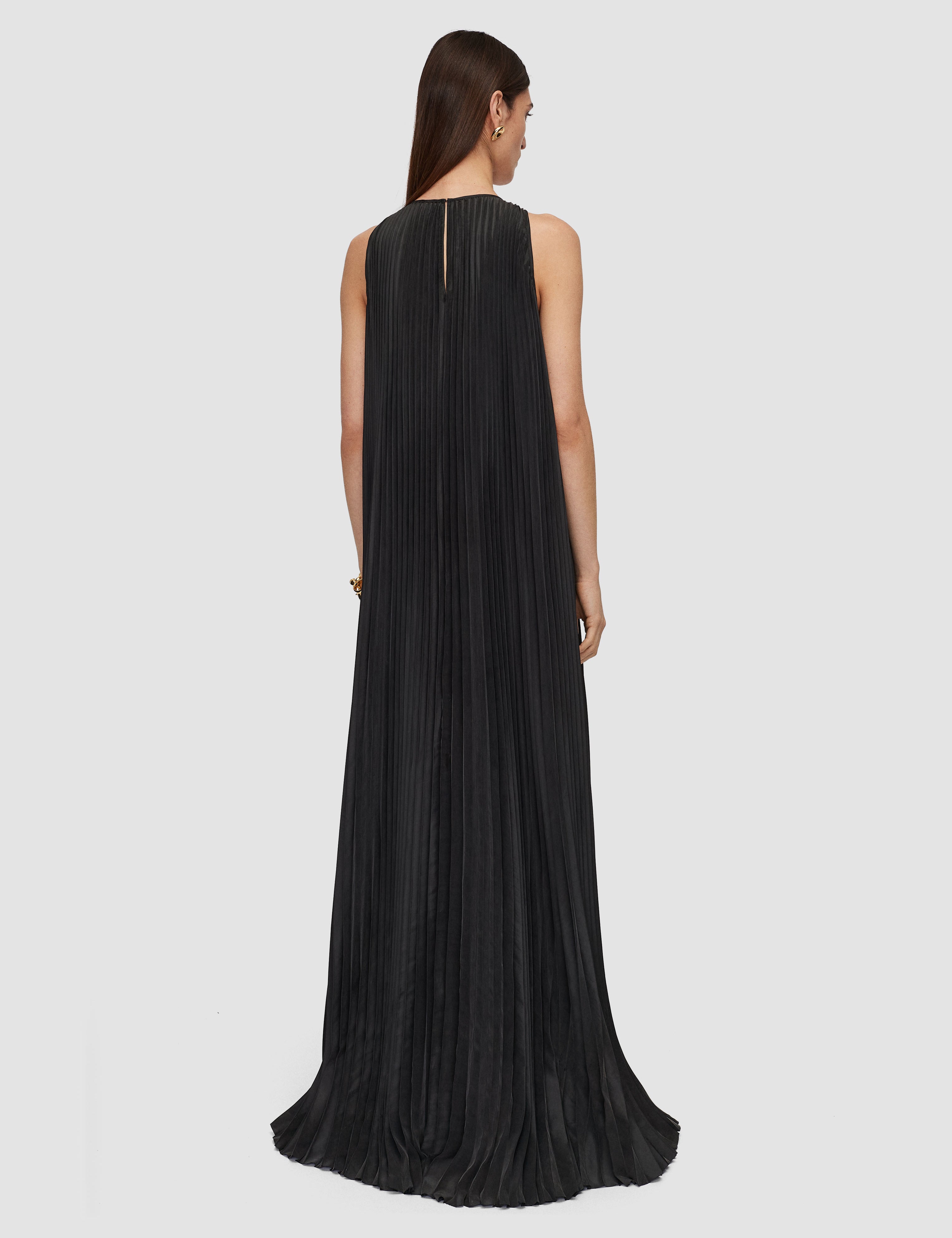 Black Chenes Silk Blend Pleated Dress - Joseph