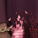 Purple Cheryl Chiffon Sequins Dress - Joseph