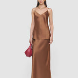 Brown Clea Silk Satin Camisole - Joseph