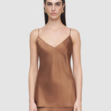 Brown Clea Silk Satin Camisole - Joseph