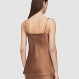 Brown Clea Silk Satin Camisole - Joseph