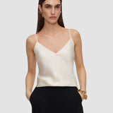 White Clea Silk Satin Camisole - Joseph