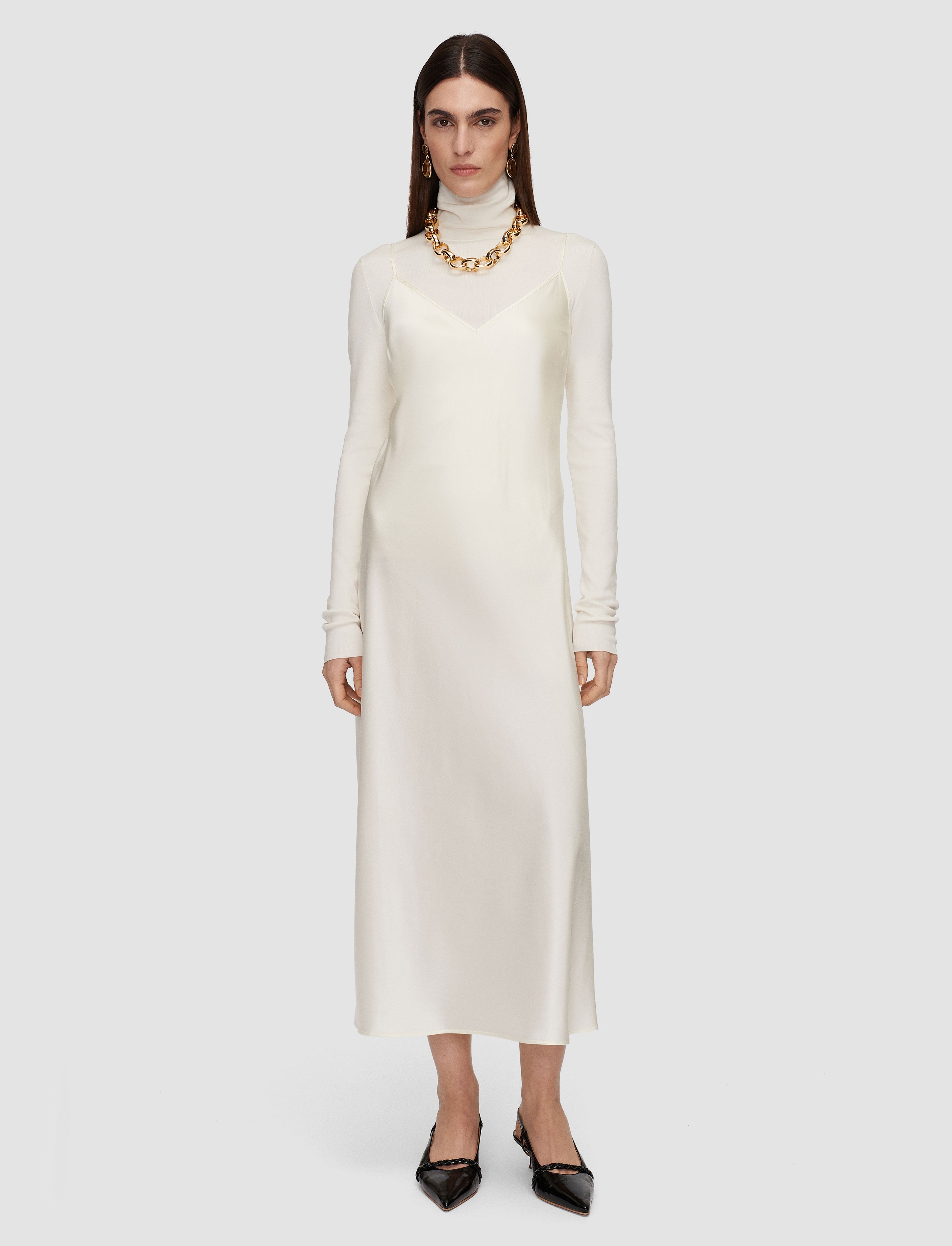 joseph silk dress JOSEPH Collarless Silk Dress | Neutrals