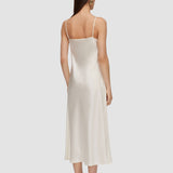 White Clea Silk Satin Dress - Joseph
