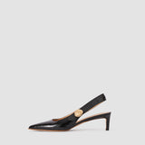 Black Cleo Patent Leather Slingbacks - Joseph