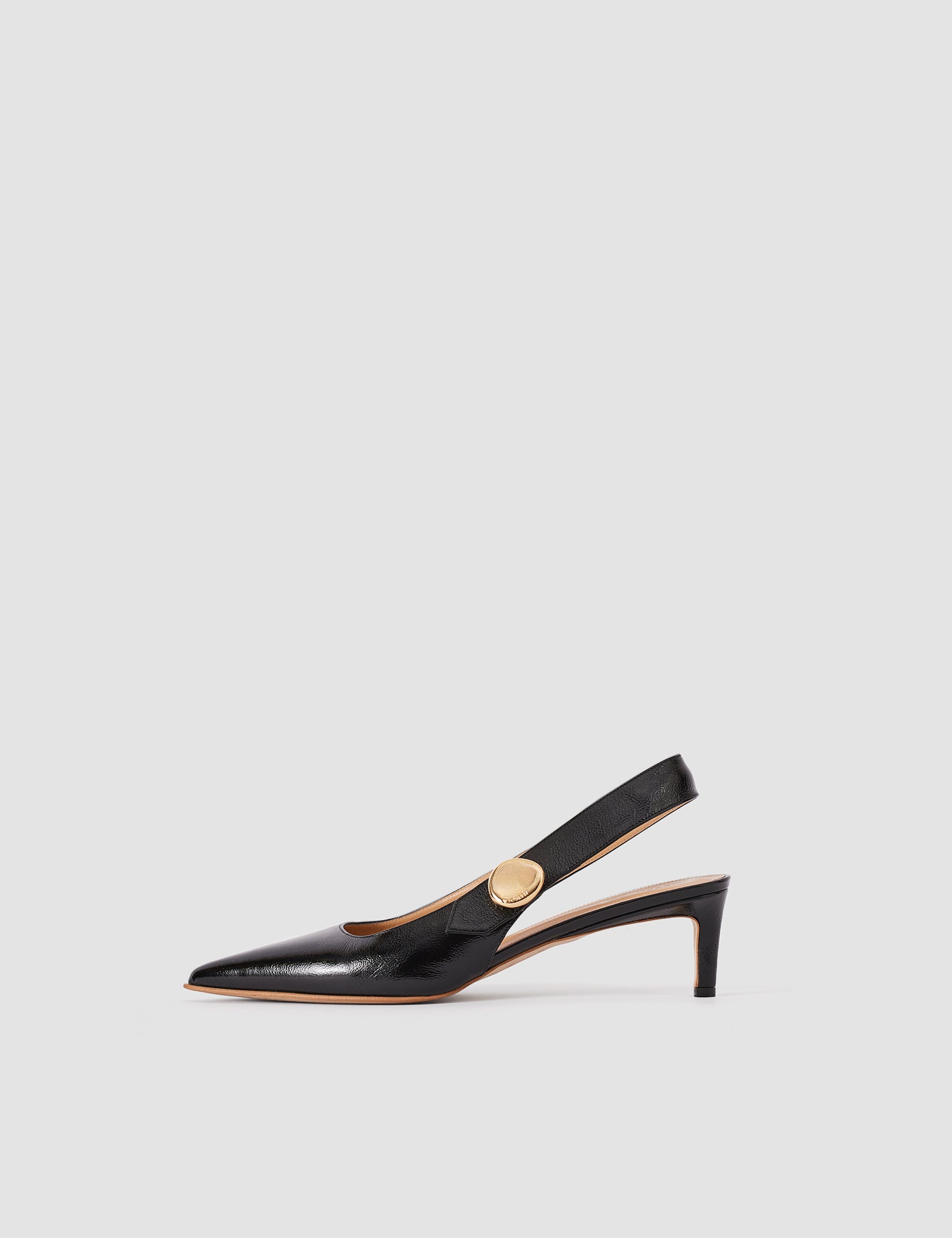 Black Cleo Patent Leather Slingbacks - Joseph